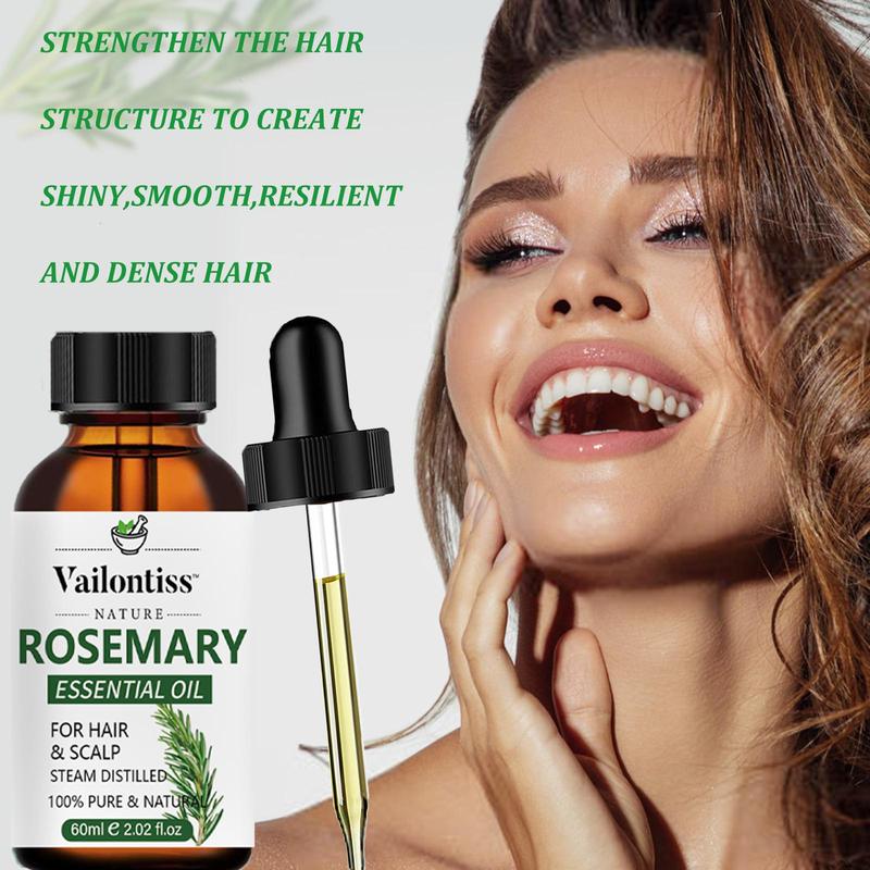 Organic Rosemary Essential Oil, Hair Care & Scalp Care Oil, Scalp and Hair Strengthening Oil, Suitable for Most Hair Types, Hair, Skin, Eyebrows, Eyelashes, Nails