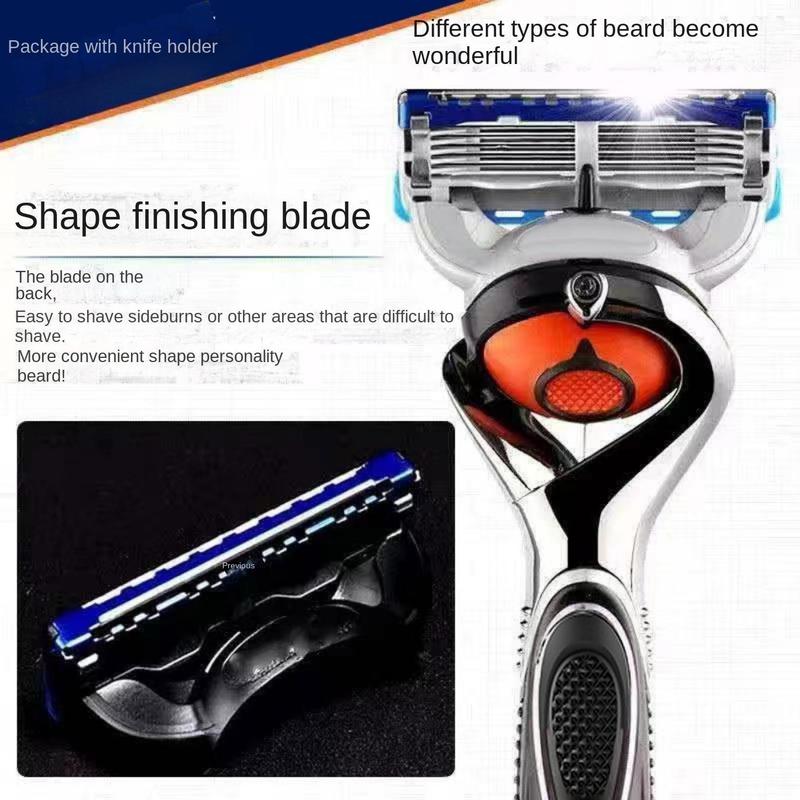 Men's 5 Layer Blade Razor, 13pcs set Manual Shaving Razor with Razor Blades, Smoothing Beard Shaver, Great for Men Barbershop Salon Home Use