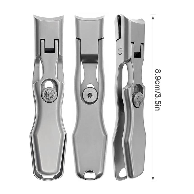 2024 Upgrade Nail Clippers , Large Wide Jaw Opening Toe Nail Clippers, Heavy Duty Stainless Steel No Splash Fingernail Clipper Cutters Long Handle with Catcher nail clipper Large Opening Nail Art Manicure Nail Care Set professional nail trimmer