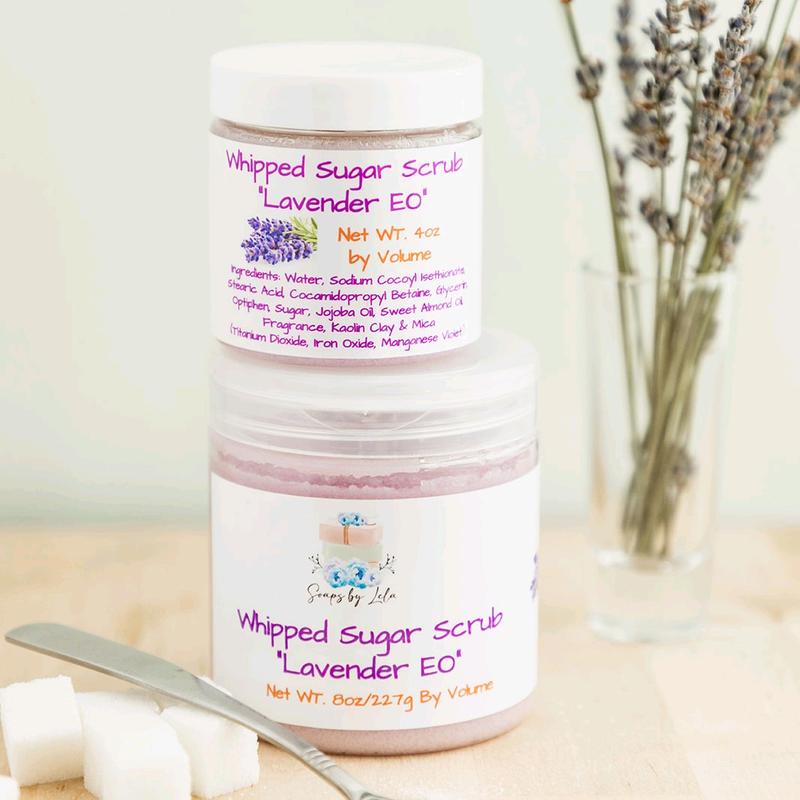 Whipped Sugar Scrubs Cleanse and Exfoliate Body Care Cleansing Scent Kaolin Clay Soft Skin Moisture Sugars Jojoba Glycerin Exfoliant