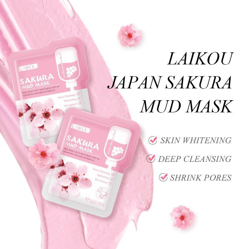 Cherry Blossom Cleaning Mud Mask, 1 Count Hydrating Nourishing Facial Gel Mask Refines Wrinkles and Lines, Pores Cleaning Mud Mask Facial Skin Relaxing Masks for All Skin Types