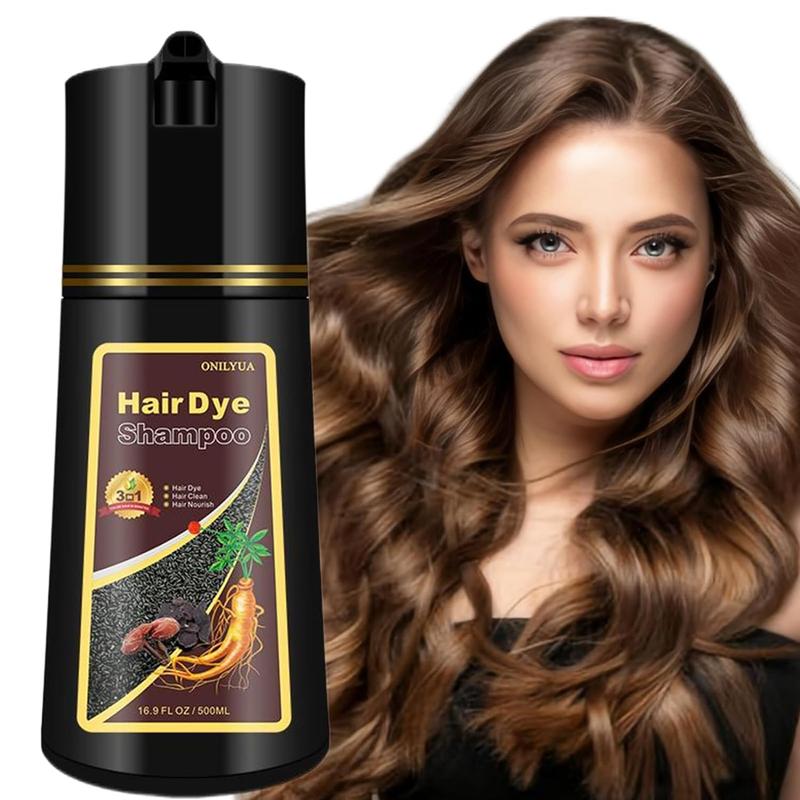 Light Brown Hair Dye Shampoo-Various colors availabie,3 in 1 Herbal Hair Color Shampoo,Natural Haircoloring,Tinte Para el Cabello for Women and Men 100% Grey Hair Coverage, 500ml Haircare