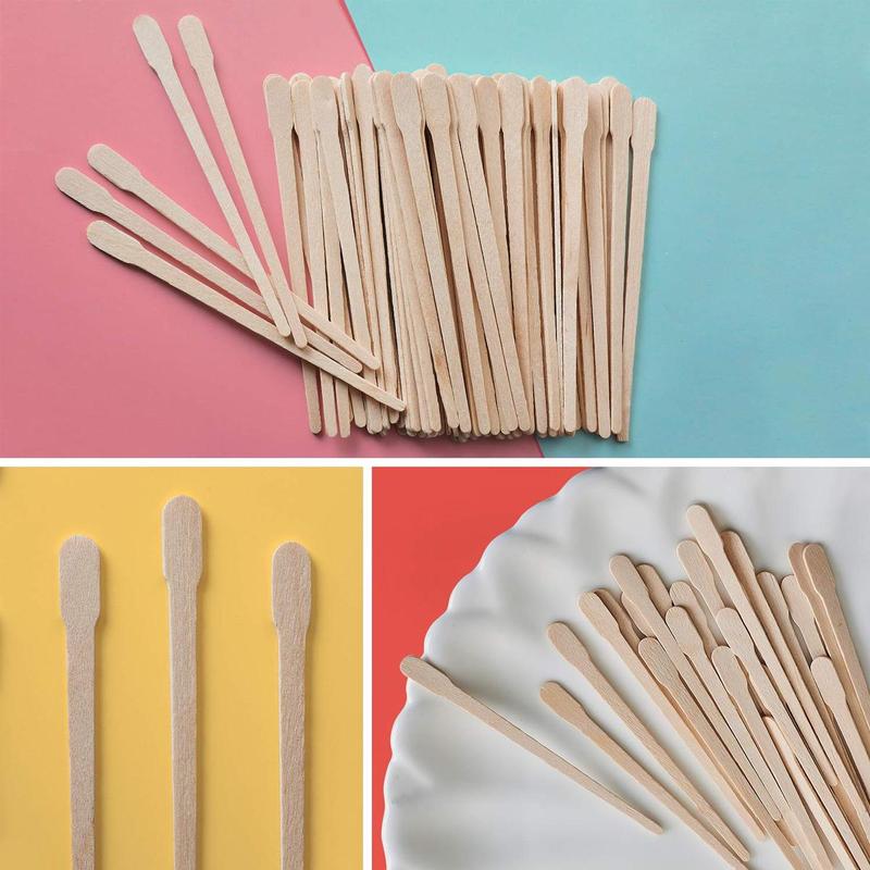 100pcs Disposable Waxing Stick, Wooden Facial Mask Smearing Stick, Eyebrow Wax Applicator Stick, Eyebrow Waxing Tool, Facial Skincare Tool For Daily Use