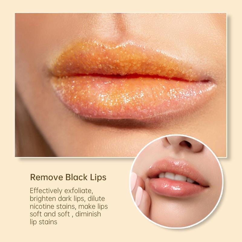 Lemon & Turmeric Lip Scrub, 2 Counts set Nourishing Exfoliating Lip Mask, Moisturizing Lip Care Product for Women & Girls