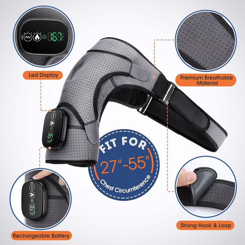 Black Friday Deal Heated Shoulder Wrap with Vibration,Cordless Shoulder Heating Pad,Shoulder Massager Heated Shoulder holder for Women Men