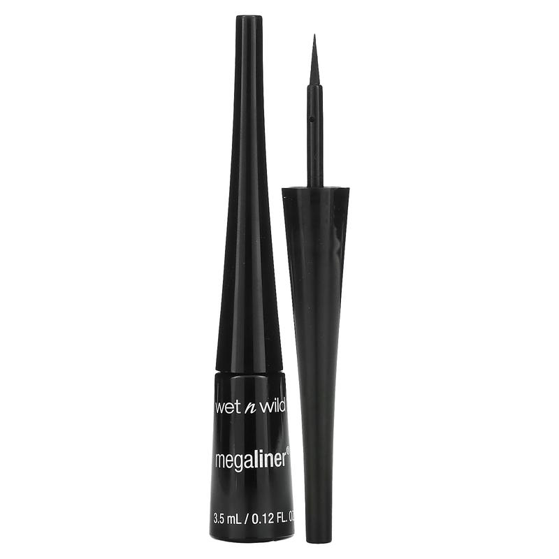 wet n wild MegaLiner, Liquid Eyeliner, C871A Black, 0.12 fl oz (3.5 ml)