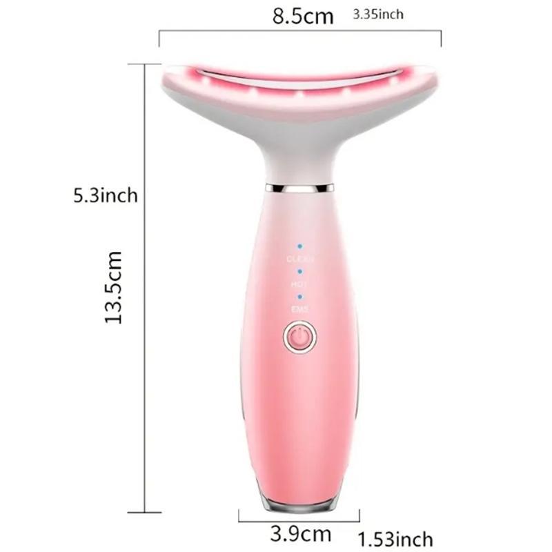 Summer Beauty Neck Massager, Comfort Triple Color Light Face Beauty Tool Face Massager, Electric Face Roller Massager, Neck and Face Skin Tightening and Lifting Massager, 3 Adjustable Modes, Beauty Gifts