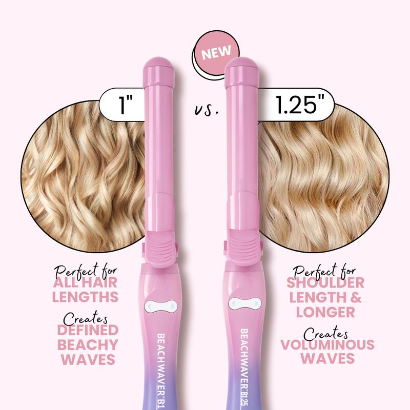 Beachwaver B1 Pink Sunset Rotating Curling Iron - Ceramic barrel for all hair types