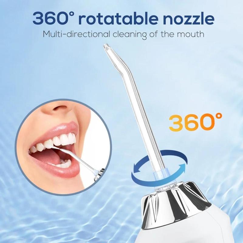 Portable Water Flosser, Type-C Rechargeable, 3 Modes, 4 Cleaning Heads, Cordless Travel-Friendly Design, Oral Waterproof USB Rechargeable