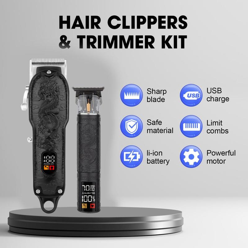 Electric Hair Clipper, 1 Box Professional Hair Cutting Machine with Accessories, USB Rechargeable Hair Grooming Kit for Men, Barber Clipper, Hair Trimmer for Men, Christmas Gift, Barber Kit, Barber Clippers, Trimmer Set