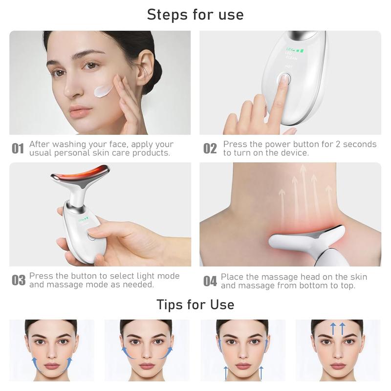 Multifunctional Facial Massager, 1 Count 160° Arc Shape  Neck Massager, Heating Facial Beauty Massagers, Beauty & Skincare Product