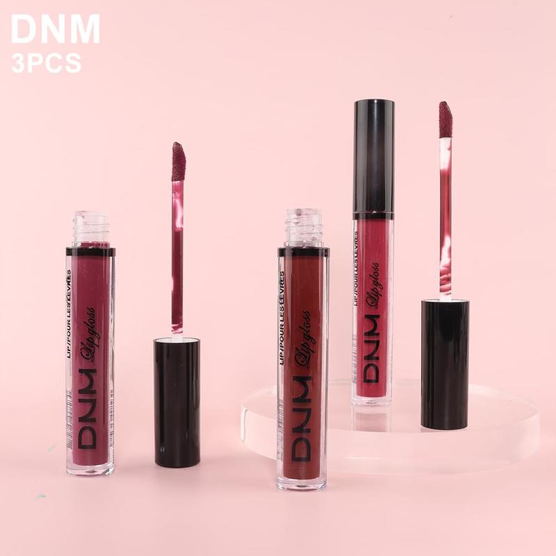 evpct DNM 3Pcs Dark Red Purple Plum Matte Liquid Lipstick Lip Stain Sets for Women Matte+Lipstick Dark Maroon Long Lasting Permanent Lipstick 24 hr Hours Magic Lipstick 24 Hours original Waterproof Lipgloss Makeup Gentle Luxury Cosmetic Lip Care Glossy