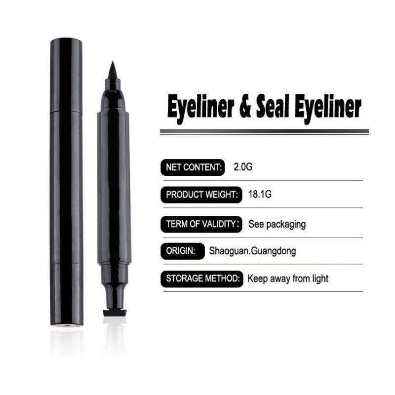 Waterproof 2 in 1 Double-ended Eyeliner, Professional Long Lasting Fine Tip Quick Drying Eyeliner Pen with Comfortable Grip for Women Daily Eye Makeup