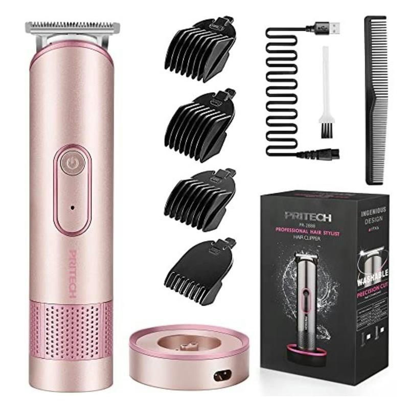 PRITECH Bikini Waterproof Trimmer for Women for Wet & Dry Use, Rechargeable Pubic Hair Trimmer Women, Women Electric Razor&Shaver with Standing Recharge Dock