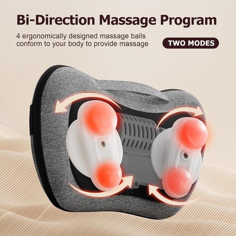 Back Massager, Neck Massager with Heat, Massage Pillow Gifts for Men & Women, Electric Shiatsu Back Massager, Deep Kneading Shoulder Massager for Full Body Muscle,Massage at Home, Car