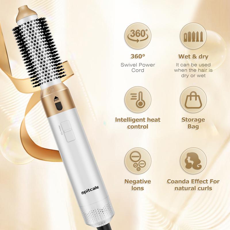 5 in 1 Hair dryer Hot Air Brush Styling Tool Summer Powerful Soft hair care -Curling iron set Hair dryer system with hair measure Hair dryer brush, smoothing brush, curling brush - Hair curler Shaper - Intelligent thermal control, detachable multi shaper