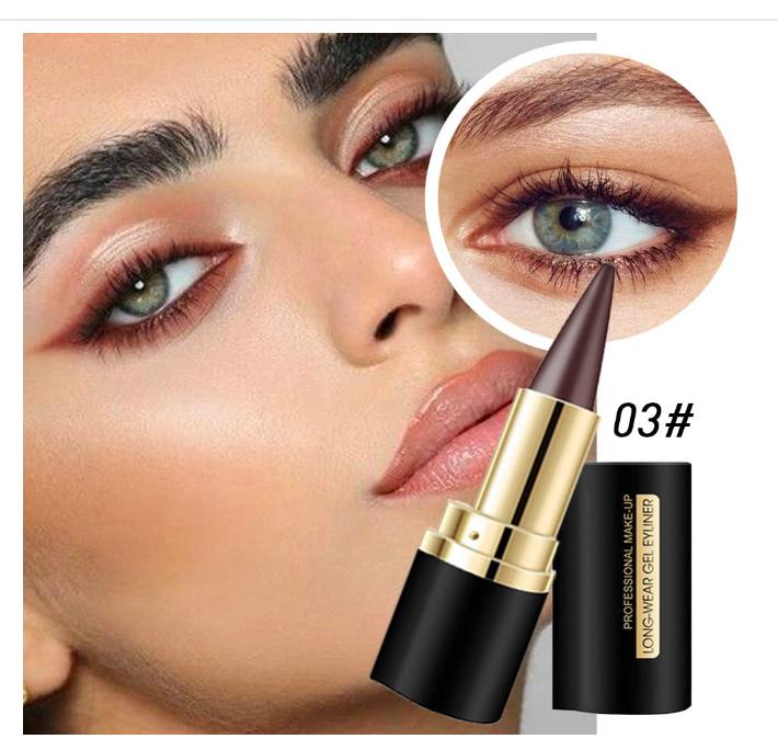 evpct 2Pcs Black Dark Brown Gel Eyeliner Pencil Eye Black Face Paint Sticks Makeup Set Waterproof Matte Cream Crayon Eyeliner Pencil Pen Set Cat Eye Liners Lipstick delineador de ojos contra el agua