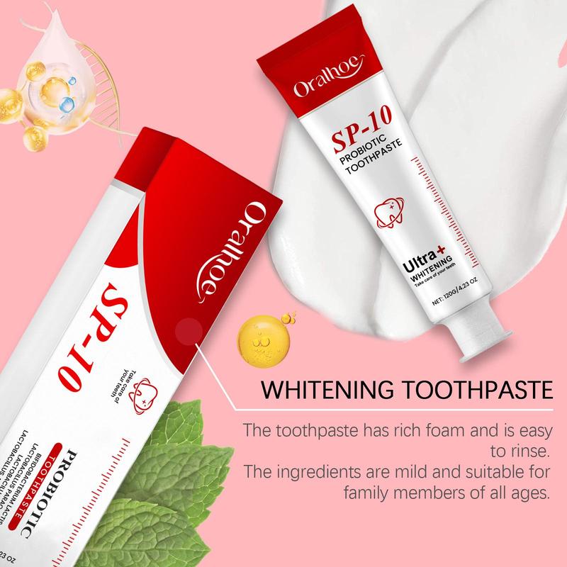 Mint & Probiotic Toothpaste, 2 Counts set Oral Care Toothpaste, Daily Dental Hygiene Products, Fresh Breath & Healthy Gums Toothpaste, Christmas Gift