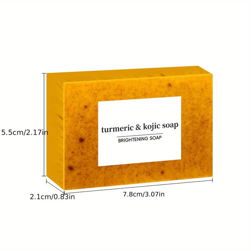 4pcs Turmeric Soap, Gentle Turmeric and Kojic Acid Skin Brightening Cleanser for Body Face, Smooth Skin Brighter Evens Out Skin Tone