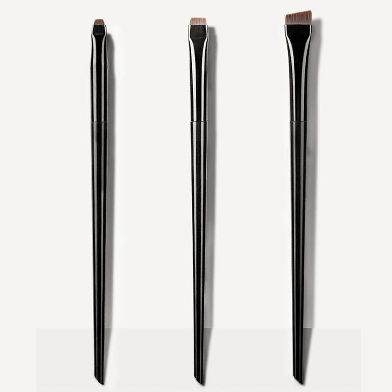 Portable Flat Fine Eyeliner Brush, 3pcs set Reusable Eyebrow Brush, Professional Eyes Makeup Brushes for Women & Girls & Beginners, Christmas Gift