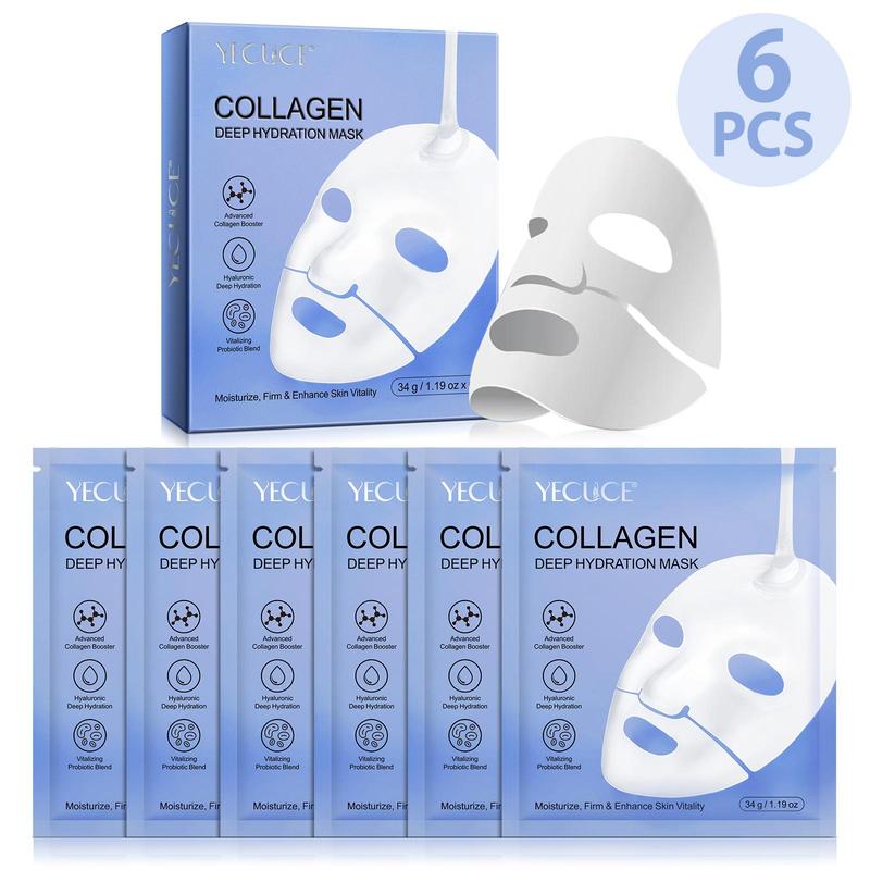 Yecuce Collagen Facial Mask, Moisturizing Facial Mask, Exquisite Facial, Collagen Facial Mask with Hyaluronic Acid, Skin Care Mask, Hydrating Facial Products for Men and Women