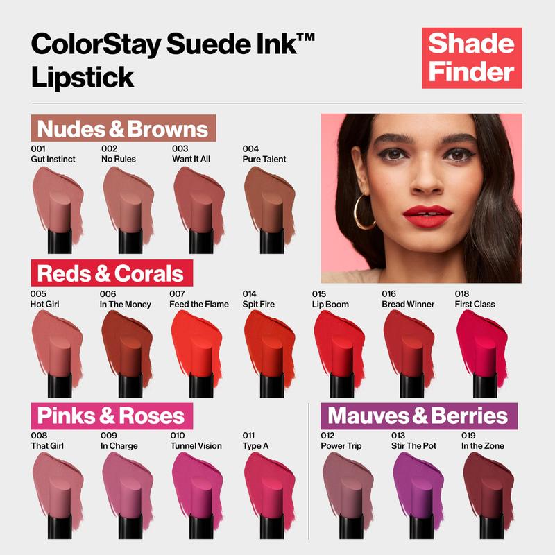 REVLON Lipstick, ColorStay Suede Ink, Built-in Primer, Infused with Vitamin E, Waterproof, Smudge-proof, Matte Color, 003 Want It All, 0.09 oz.