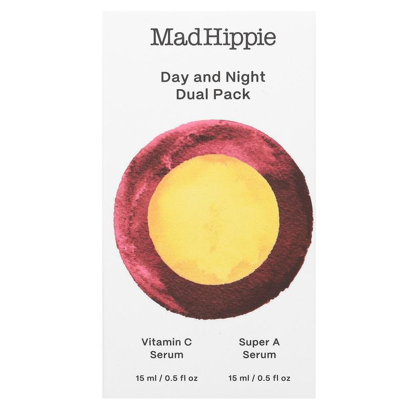 Mad Hippie Day & Night Dual Pack, Vitamin C & Super A Serum, 2 Bottles, 0.5 fl oz (15 ml) Each