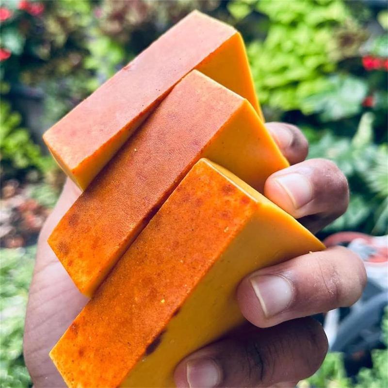 4pcs Turmeric Soap, Gentle Turmeric and Kojic Acid Skin Brightening Cleanser for Body Face, Smooth Skin Brighter Evens Out Skin Tone