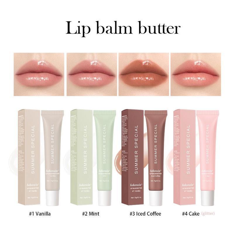 Moisturizing Lip Balm Butter, 4 Counts set Hydrating Lip Care Product for Women & Girls, Plumping Lipstick, Lip Moisturizer