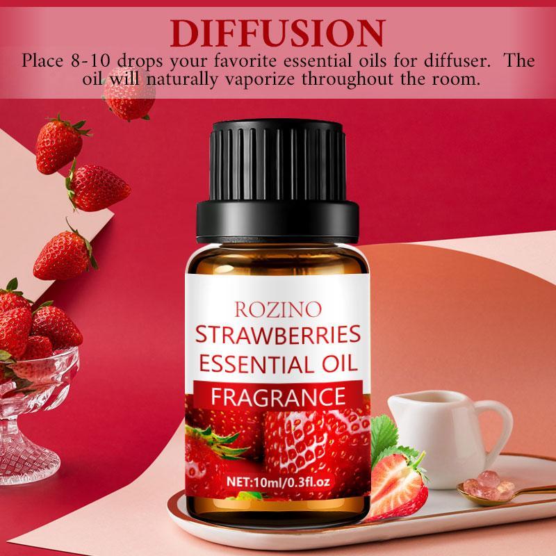 Strawberry Essential Oil, Hair Care Essential Oil for Dry & Rough Hair, Hair Smoothing and Shiny Essential Oil, Hair Care Product for Women & Men