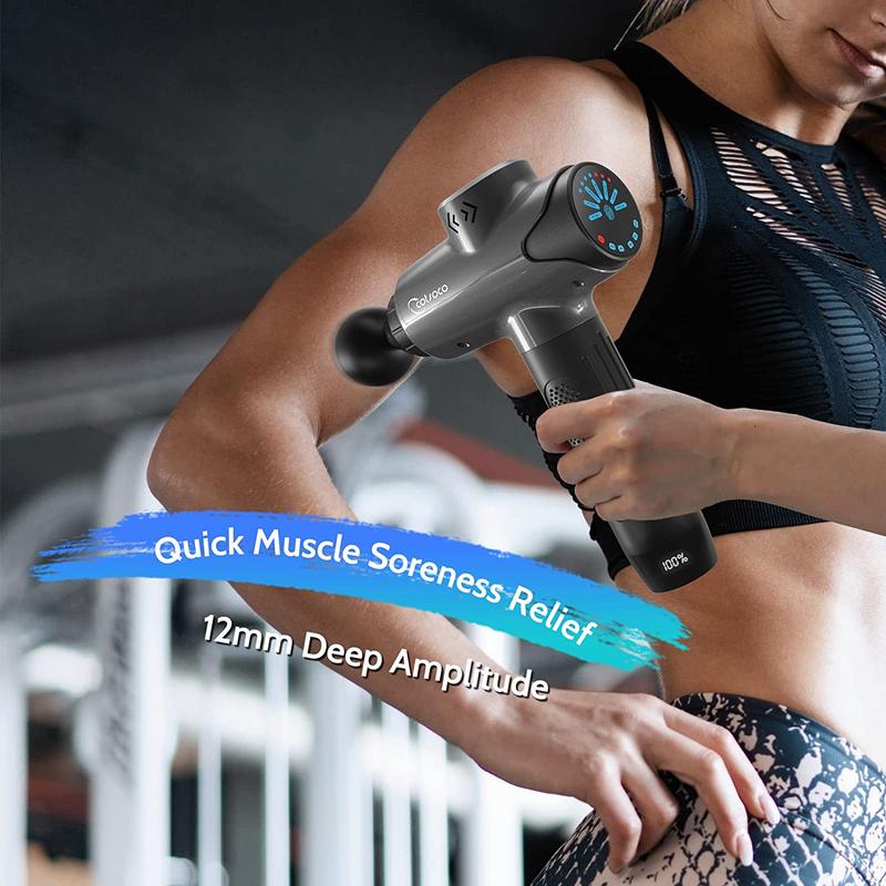 Cotsoco Muscle Massage Gun LCD Display Deep Tissue Percussion Back Massager Gun with 7 Speeds