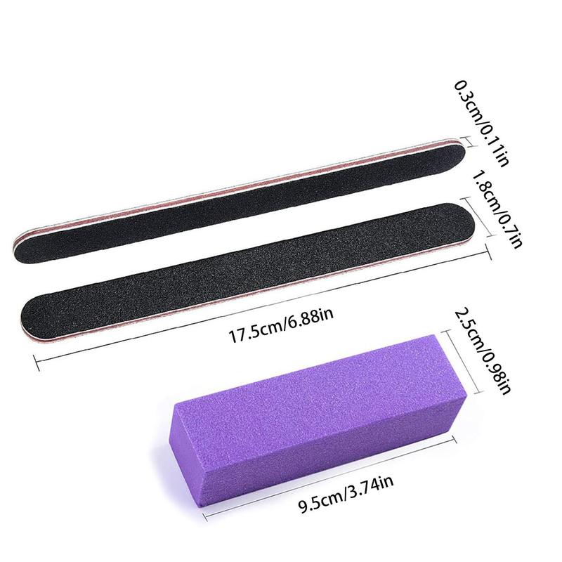 Nail File and Buffer Block Set, 12pcs Double-sided Nail Files & Nail Buffer Block Sticks, Professional Manicure Tool Kit for Women & Girls, Pedicure At Home, Nail Supplies, Christmas Gift