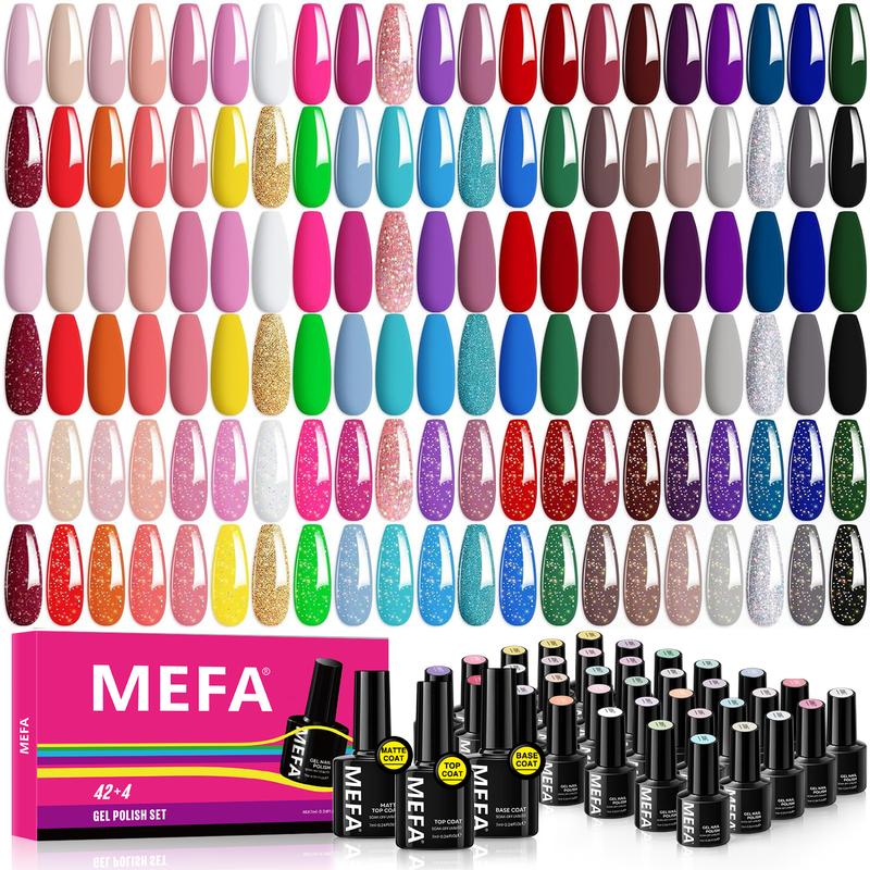 MEFA 42pcs 20pcs 12pcs 6pcs Color Gel Polish Christmas gift Set, 500g Net Weight, 500ml Volume, Made in China, Nail Art Manicure Nail Nail Nail Art