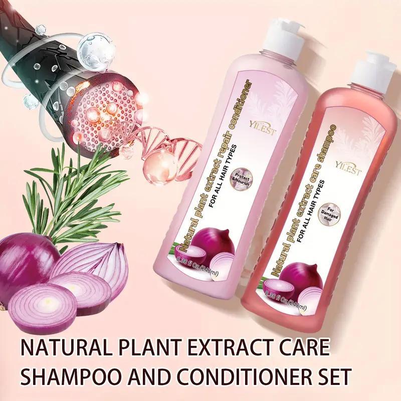 Onion & Biotin Shampoo and Conditioner Set with Rosemary Extract for Women - Glycerin-Rich Cream Formula Nourishes Scalp & Roots, Enhances Shine & Density for Normal Hair, Moisturizing Care  Haircare Comfort Cleansing Cleanser Olive Oil Olive Oil