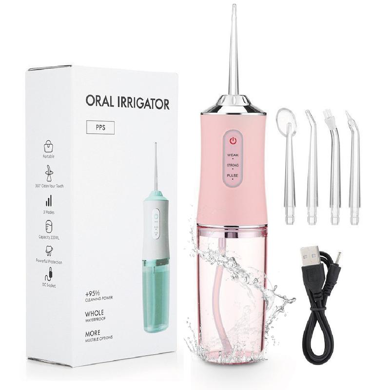 Upgrade Your Oral Care Routine with Multi-Frequency Electric Water Flosser Cordless for Teeth - 3 Modes, 4 Spray Nozzles,Rechargeable teeth cleaner,Christmas Gifts