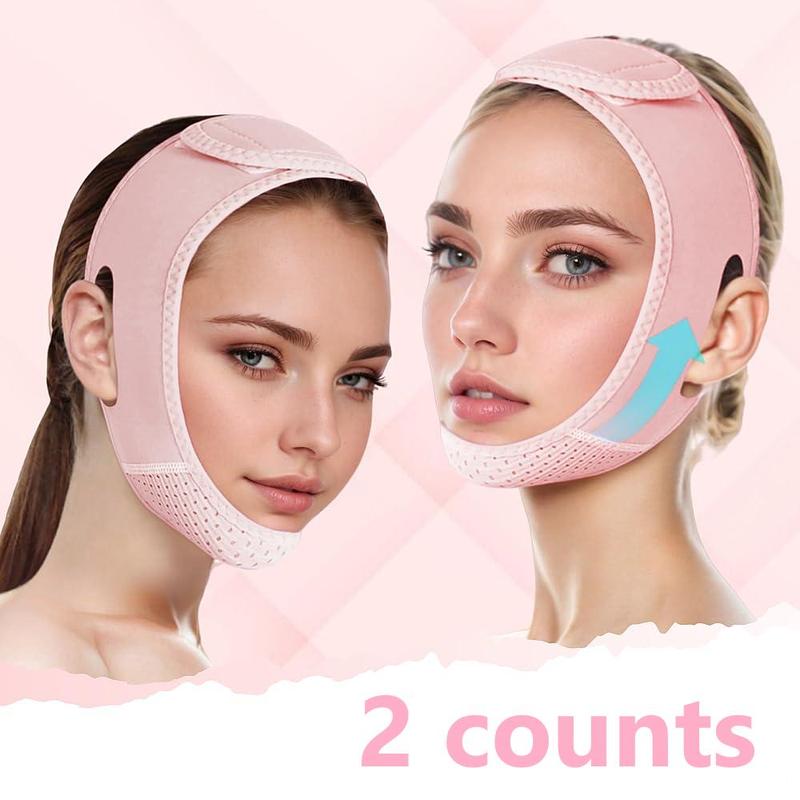 Face Lifting Bandages, 2 Counts Sleeping Face Bandages, Double Chin Lifting Bandages, V-shaped Face Lifting Bandages, Skin Care Tools, Face Care Products