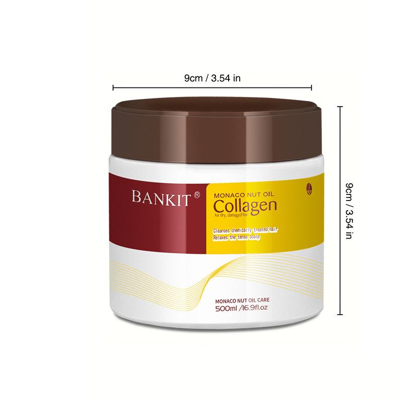 BANKIT Collagen Deep Repair Hair Conditioner with MONACO NUT OIL, suitable for all hair types, 500ml 16.9fl.oz Haircare Repair Shampoo Cleanser Mask Argan