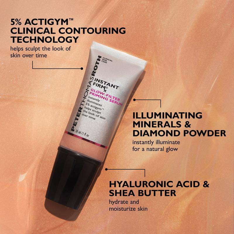 Peter Thomas Roth Instant FIRMx Glow-Filter Priming Serum, Skincare Makeup Hybrid, Face Serum, Makeup Primer for Glowing Skin