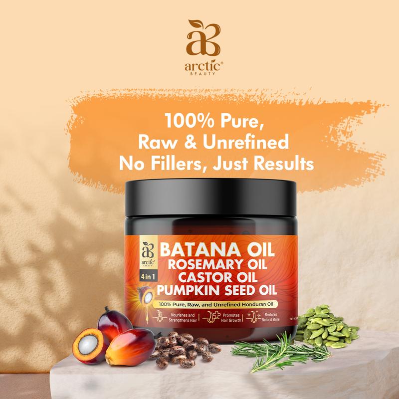 All-in-One Batana Oil Cream (5 oz) - Arctic Beauty Blend for Hair Health & Scalp Health - 100% Pure and Unrefined with Rosemary, Castor, & Pumpkin Seed Oil - LARGE BOTTLE