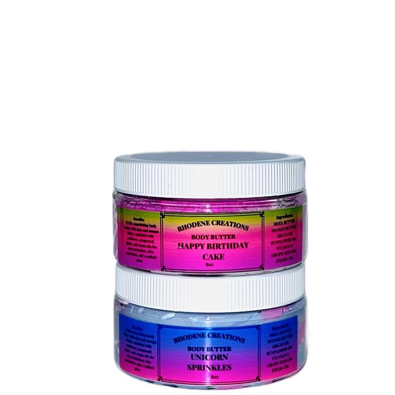 Unicorn Sprinkles & Birthday Cake Body Butters - Moisturizing Body Creams