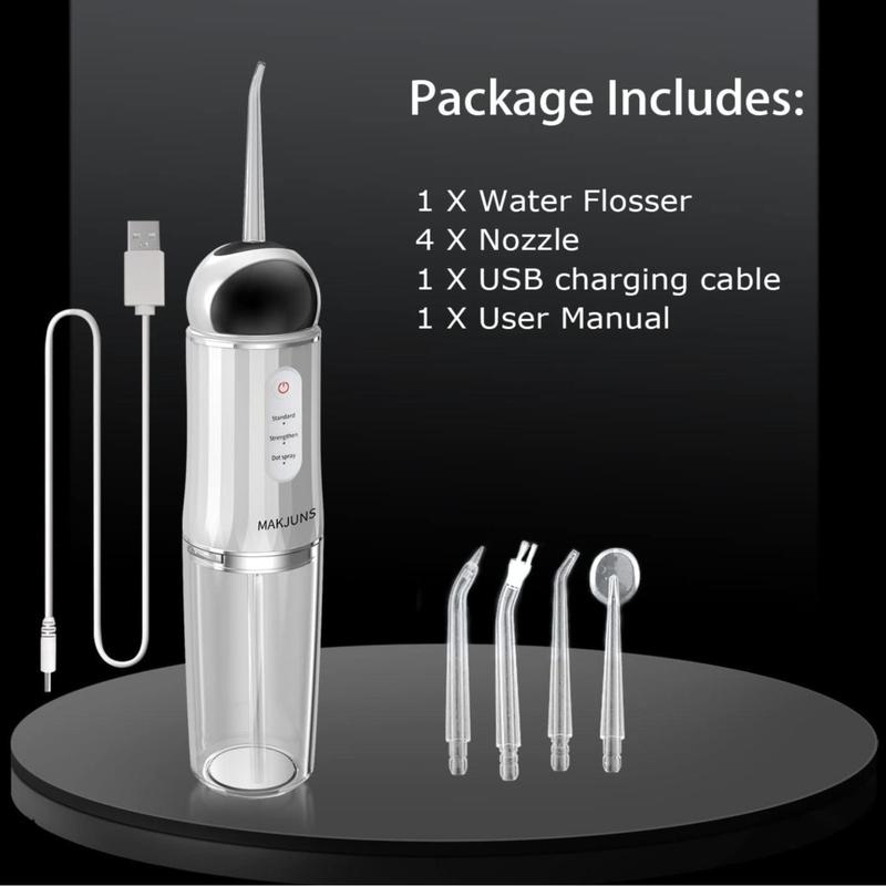 Portable Rechargeable Water Flosser, 1 Box Cordless Oral Irrigator & Accessories for Fall, Oral Care Tool for Women & Men Home & Travel Use, Ideal Gift for Halloween & Christmas, Christmas Gift, Winter Gift