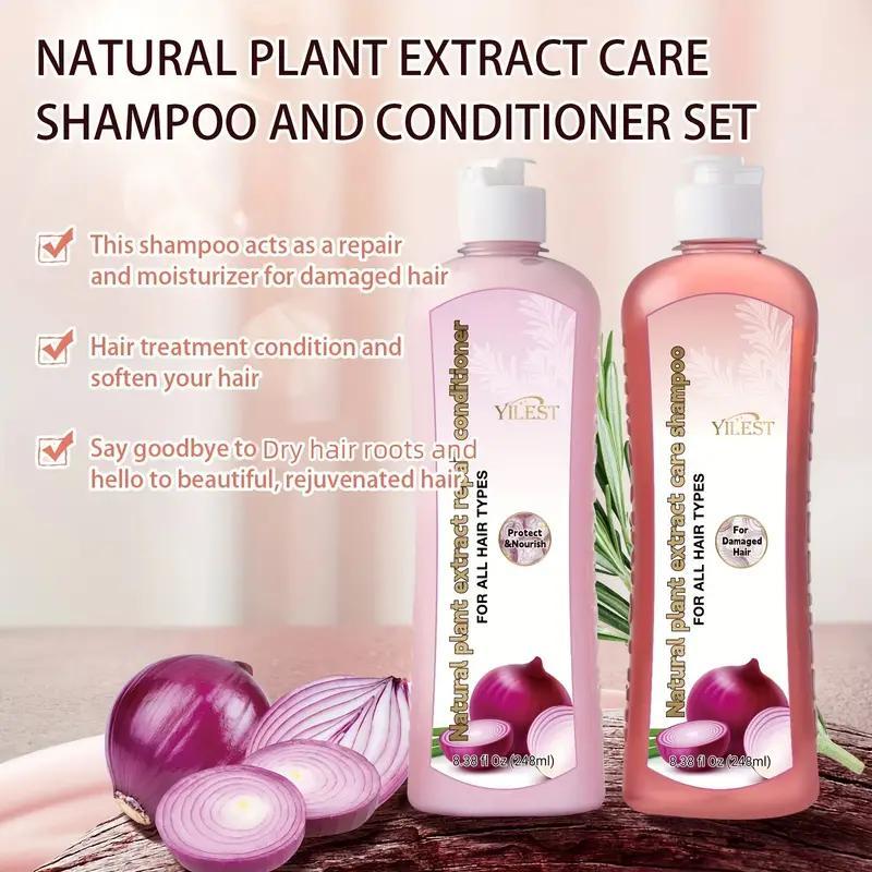 Onion & Biotin Shampoo and Conditioner Set with Rosemary Extract for Women - Glycerin-Rich Cream Formula Nourishes Scalp & Roots, Enhances Shine & Density for Normal Hair, Moisturizing Care  Haircare Comfort Cleansing Cleanser Olive Oil Olive Oil