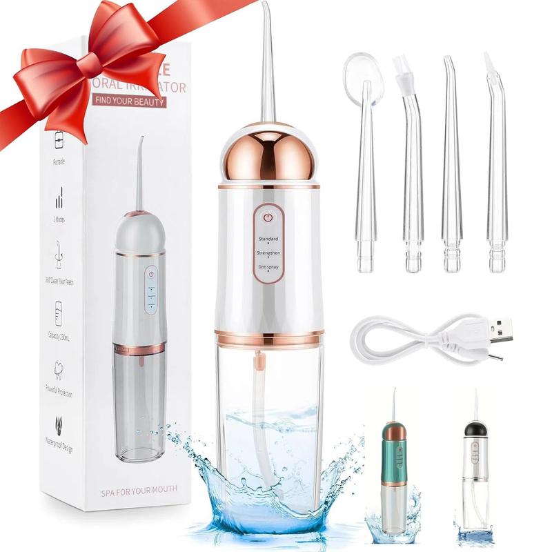 Portable Rechargeable Water Flosser, 1 Box Cordless Oral Irrigator & Accessories for Fall, Oral Care Tool for Women & Men Home & Travel Use, Ideal Gift for Halloween & Christmas, Christmas Gift, Winter Gift