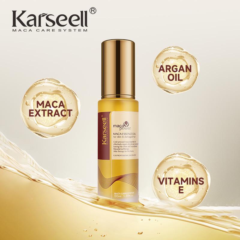 Karseell maca power Moroccan Argan Oil for Hair Healing Cold Pressed Weightless Argan Oil Hair Serum for Dry Damaged Hair 50ml