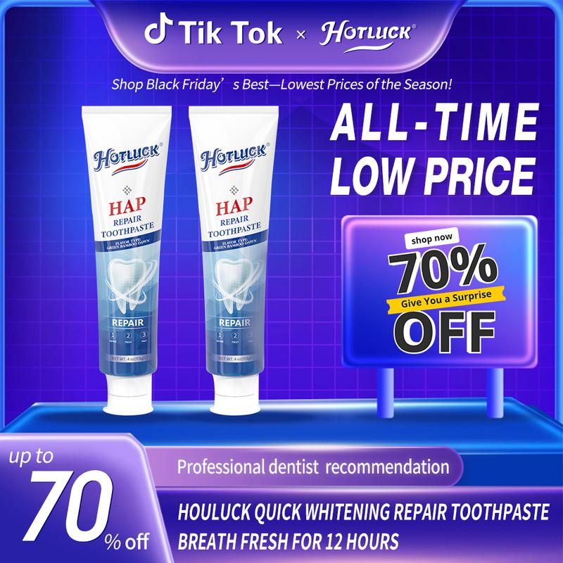 Hotluck Whitening Toothpaste: Whitens Teeth, Freshens Breath, Fights Cavities, Removes Stains, and Promotes Oral Health.