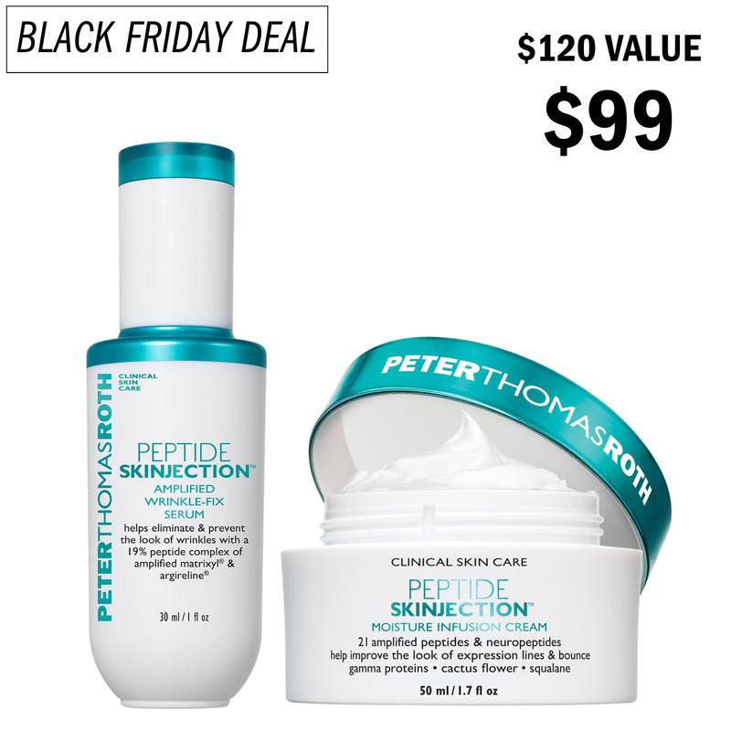 Peter Thomas Roth Peptide Skinjection Bundle, Skincare Bundle with Serum and Moisturizer, Prevent the Look of Wrinkles