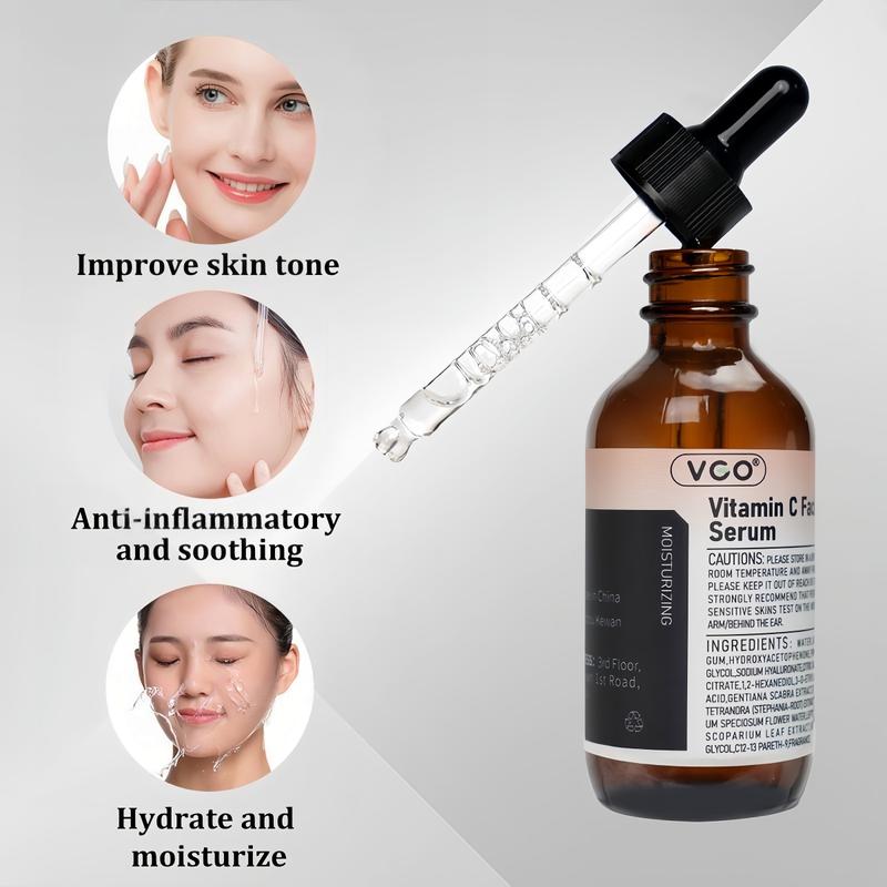 VGO-Vitamin C Serum, Moisturizer, and Facial Cleanser Set Cleansing Moisturizing Suitable for sensitive skin-Live Skincare Radiance Essence Face Cream Moisturizing and Repairing Set Skincare Moisturizer-Live Cleanser Facial Daily Moisture Serum vgo skin