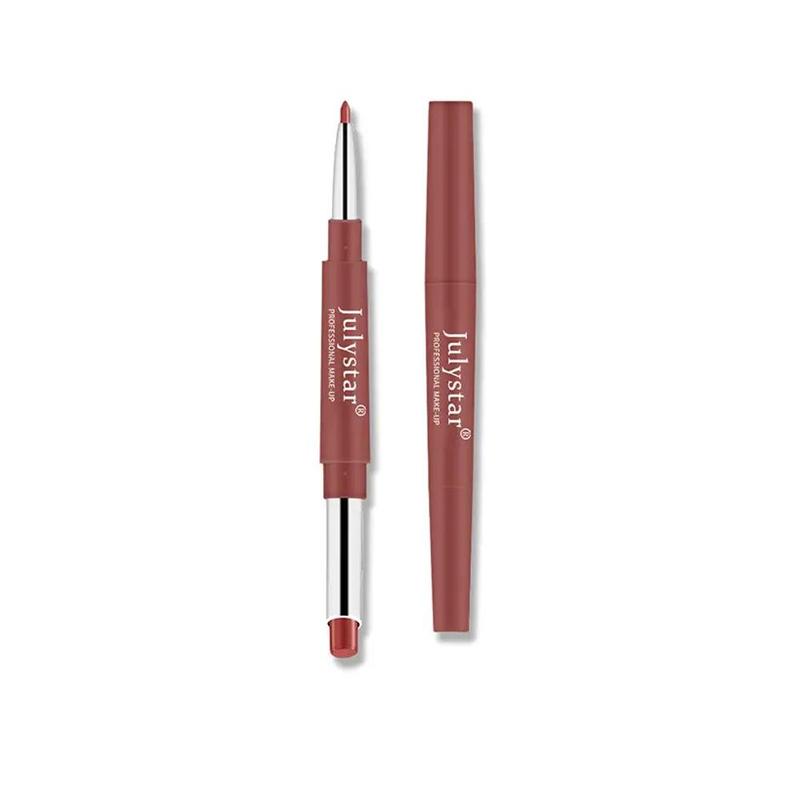 Double-ended Lipstick & Lip Liner Pen, 1 Count Waterproof Long Lasting Lipstick, Easy Coloring Lip Pen, Lip Makeup Tool