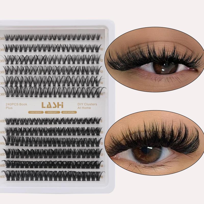 Individual False Eyelashes, 1 Box Natural Look Eyelash Extensions, Self Grafting Curl Eyelashes, Eye Makeup Enhancement False Eyelashes for Women & Girls, Christmas Gift