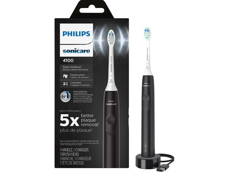 Philips Sonicare HX3681 24 4100 Power Toothbrush, Rechargeable Electric Toothbrush with Pressure Sensor, Black